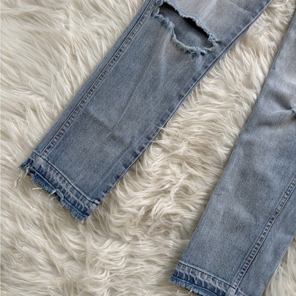 AMO Babe Trippin High Rise Distressed Straight Jeans - Picture 3 of 8